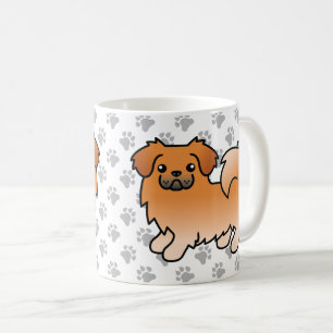 Red Tibetan Spaniel Cute Cartoon Dog Coffee Mug