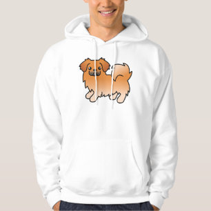 Red Tibetan Spaniel Cute Cartoon Dog Hoodie