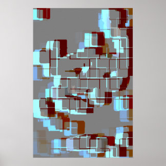 "Red Tide" Geometric Art Poster