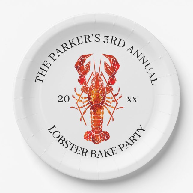 Red Tide | Lobster Bake Paper Plate (Front)