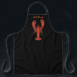 Red Tide Lobster | Chef Name Apron<br><div class="desc">Personalized Lobster themed aprons for your next Lobster Bake Party or seafood event. It features a watercolor styled illustration of a red lobster and a spot for the chef name.</div>