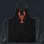 Red Tide Lobster | Chef Name Apron<br><div class="desc">Personalized Lobster themed aprons for your next Lobster Bake Party or seafood event. It features a watercolor styled illustration of a red lobster and a spot for the chef name.</div>