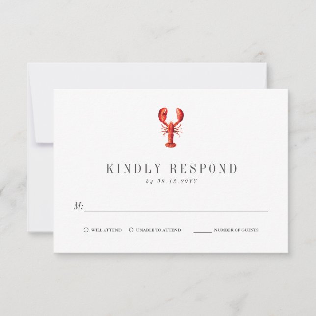 Red Tide | Lobster Themed | Wedding RSVP (Front)