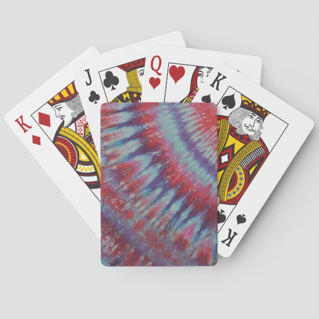 Red Tie Dye Bicycle Playing Cards (Back)