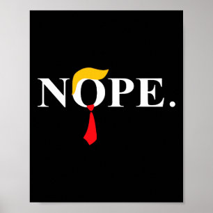 Red Tie Trump Wig Funny Anti Trump Gift Poster