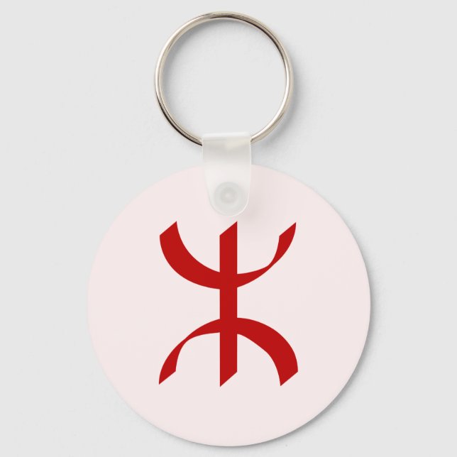 Red TIFINAGH - Berber Tifinagh - Amazigh Tifinagh  Key Ring (Front)
