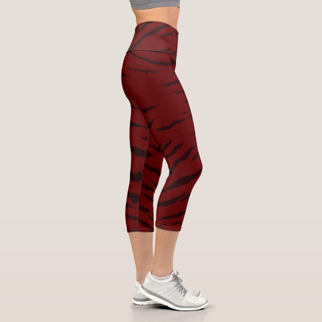 Red Tiger Digital Print Capri Leggings (Right)