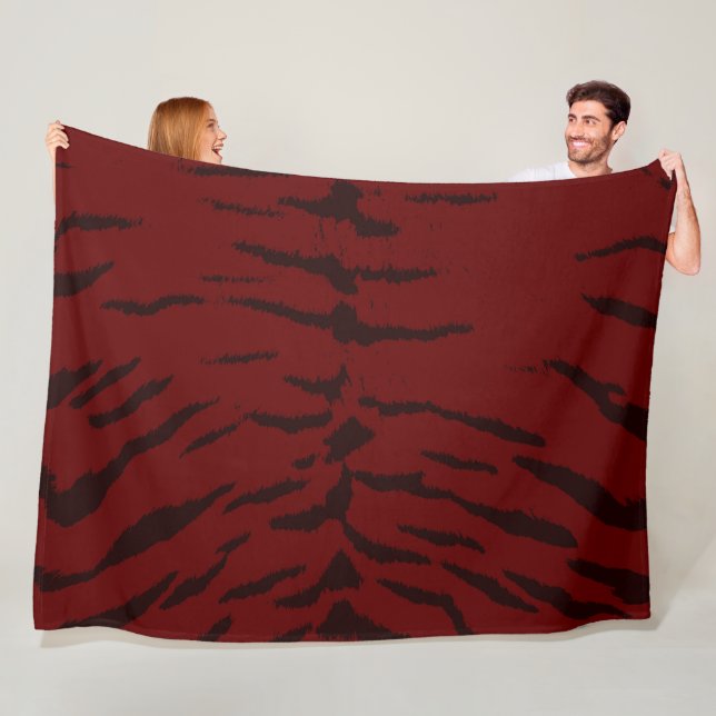 Red Tiger Digital Print Fleece Blanket (In Situ)