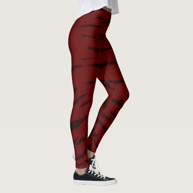 Red Tiger Digital Print Leggings (Right)