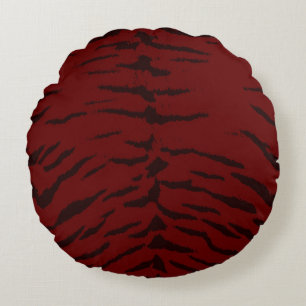 Red Tiger Digital Print Round Cushion