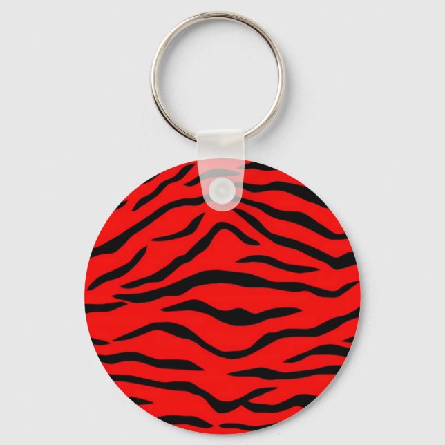 Red Tiger Pattern Key Ring (Front)