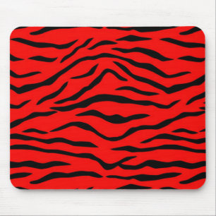Red Tiger Pattern Mouse Mat