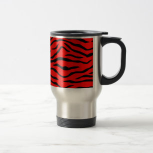 Red Tiger Pattern Travel Mug