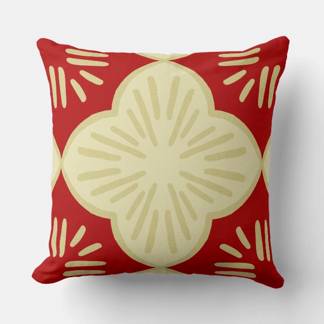 Red tile pattern cushion (Front)