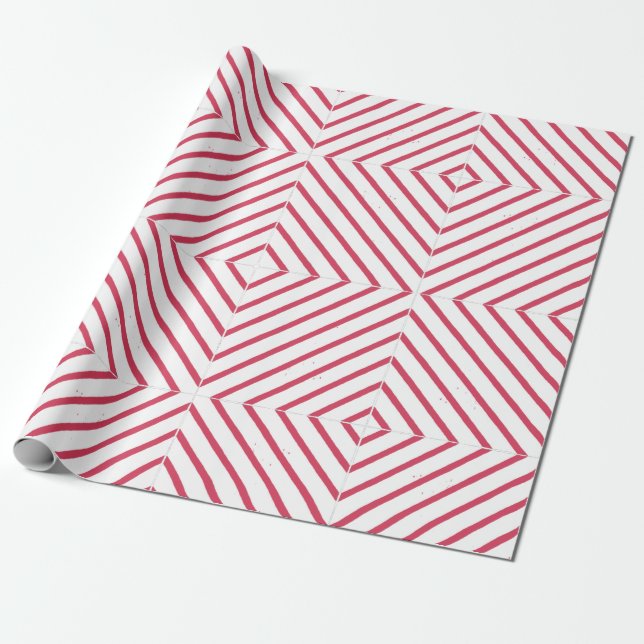 Red tiles geometric seamless pattern wrapping paper (Unrolled)