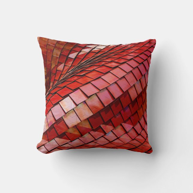 Red tiles illustration cushion (Front)