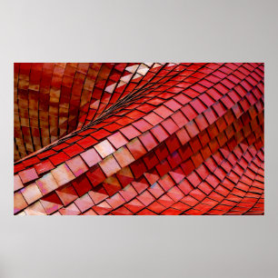 Red tiles illustration poster