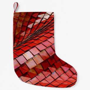 Red tiles illustration small christmas stocking