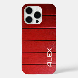 Red Timber Horizontal Pattern iPhone 16 Pro Case