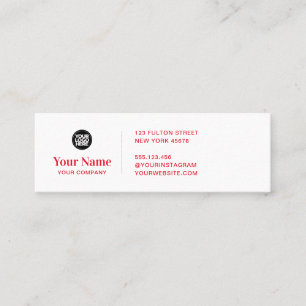Red tiny business logo simple modern minimalist mini business card