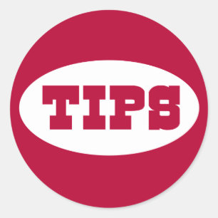 Red TIPS Tip Jar Stickers