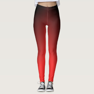 Red to Black Ombre Leggings – Bold Gradient Active