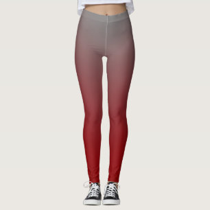 Red to Grey Gradient Modern Leggings