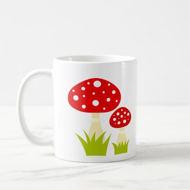 Red toadstool mushroom Mug (Left)