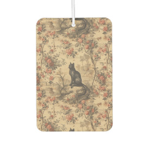 Red Toile Chinoiserie Cat Damask Car Air Freshener