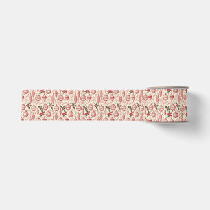 Red Toile Chinoiserie Christmas Ornaments Grosgrain Ribbon