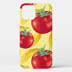 Red tomato and fruits seamless pattern designabstr iPhone 12 case