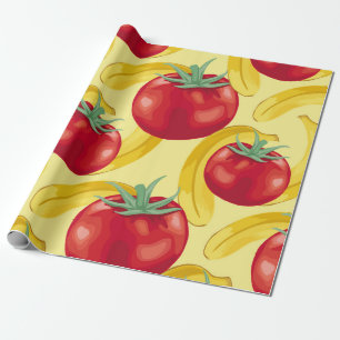 Red tomato and fruits seamless pattern designabstr wrapping paper