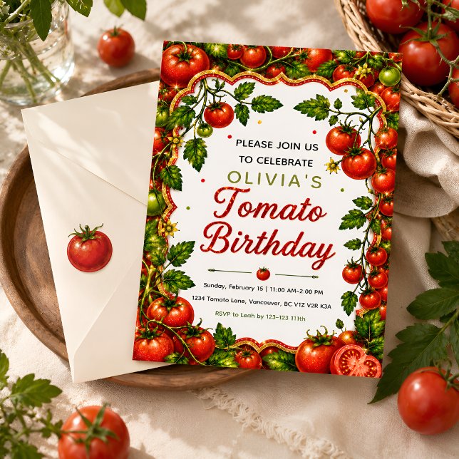 Red Tomato Birthday Invitation (Creator Uploaded)
