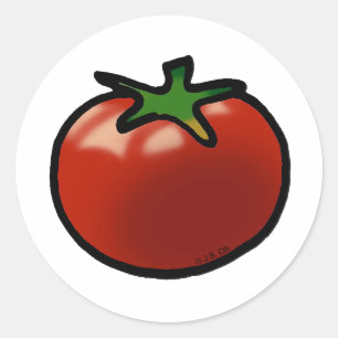 Red tomato classic round sticker