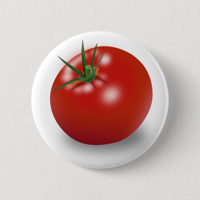 Red Tomato Design 6 Cm Round Badge (Front)