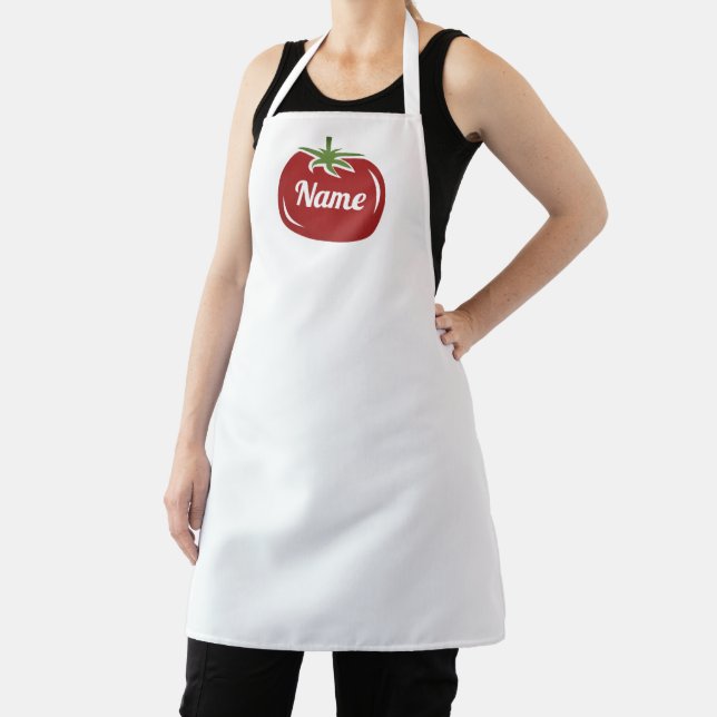 Red tomato logo kitchen apron for men and women (Insitu)