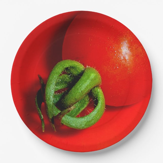 Red tomato paper plate (Front)