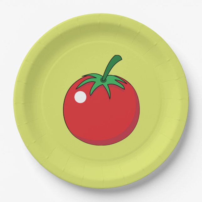 Red Tomato Paper Plate (Front)