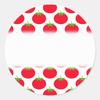 Red Tomato Pattern. Classic Round Sticker