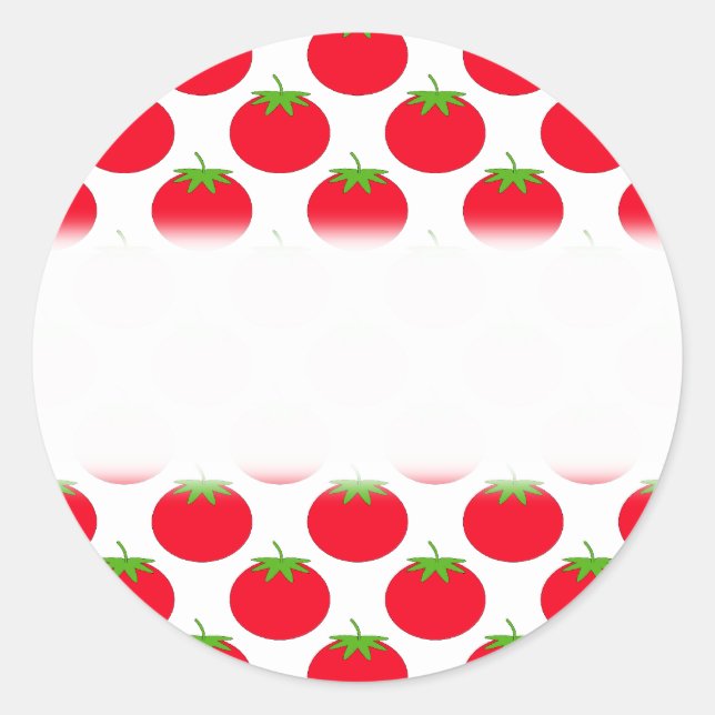 Red Tomato Pattern. Classic Round Sticker (Front)