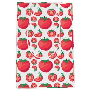 Red Tomato Pattern Cute So Funny   Medium Gift Bag
