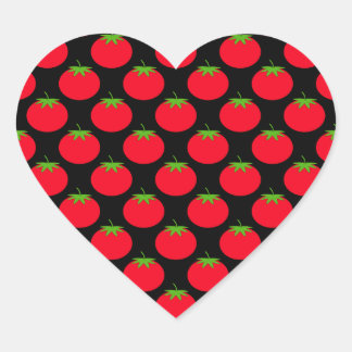 Red Tomato Pattern. Heart Sticker