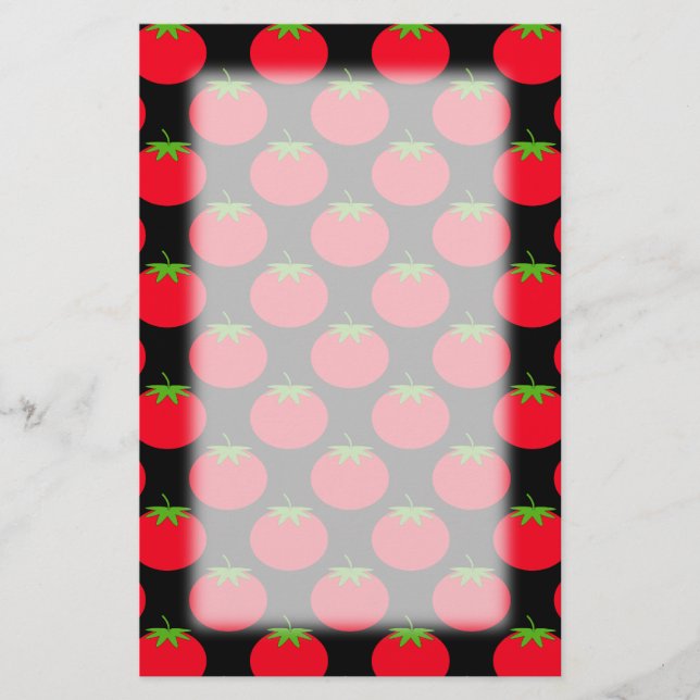 Red Tomato Pattern. Stationery (Front)