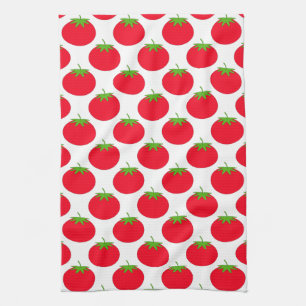 Red Tomato Pattern. Tea Towel