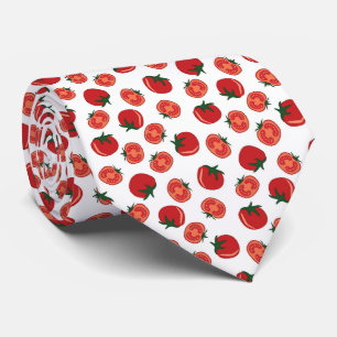 Red tomato pattern tie