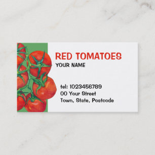 Red Tomatoes green Business Card