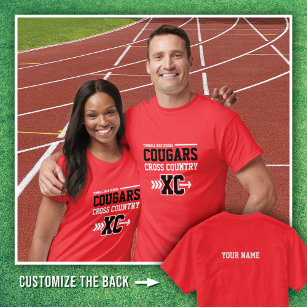 Red Tomball High School Cougars Cross Country T-Shirt