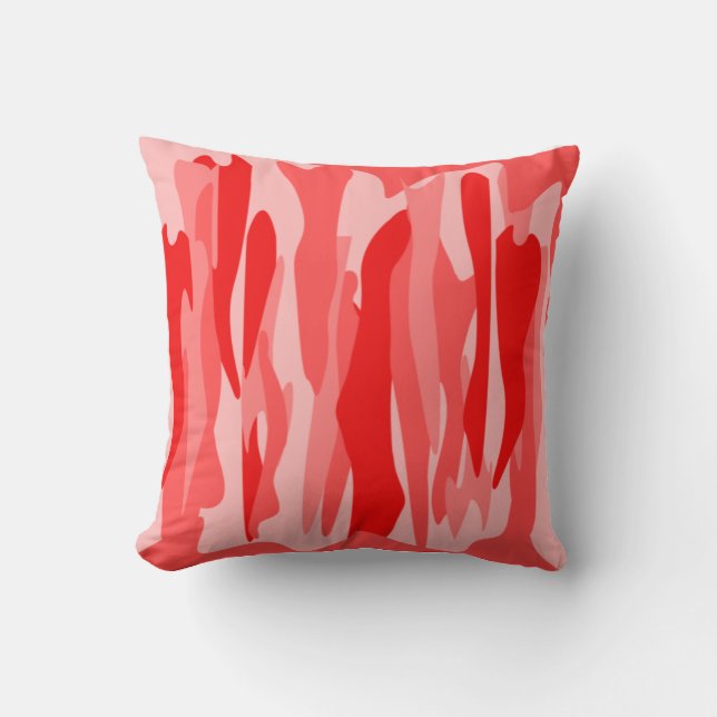 Red Tone Abstract Camouflage  Cushion (Front)