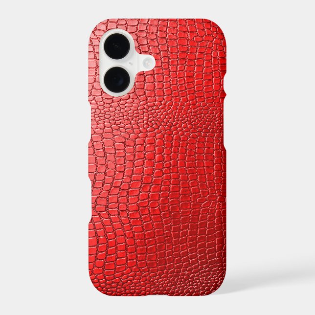 Red Tones Snake Skin Leather Pattern Print (Back)