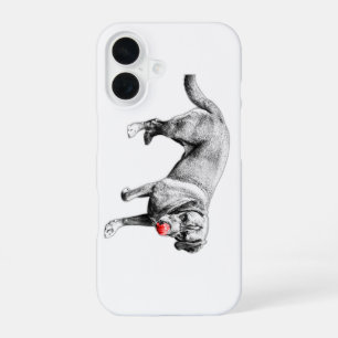 Red Tongue Labrador Licking Ink Art Case
